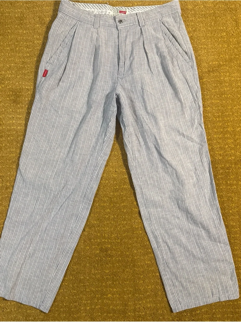 Vintage Carrera Light Blue and White hickory striped